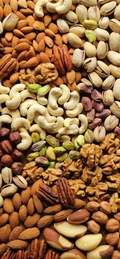 Mix de frutos secos: almendras, nueces, castañas y pistachos
